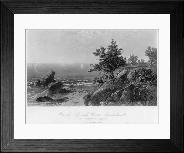 Framed Print : On the Beverly Coast, Massachusetts, 19th century. Artist: John Frederick Kensett Framed Print : On the Beverly Coast, Massachusetts, 19th century. Artist: John Frederick Kensett