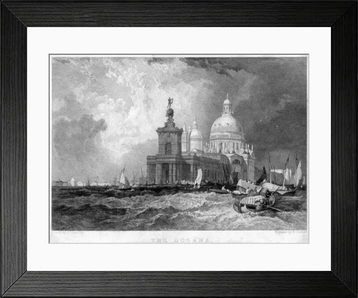 Framed Print : The Dogana, Venice, Italy, 19th century. Artist: E Goodall Framed Print : The Dogana, Venice, Italy, 19th century. Artist: E Goodall