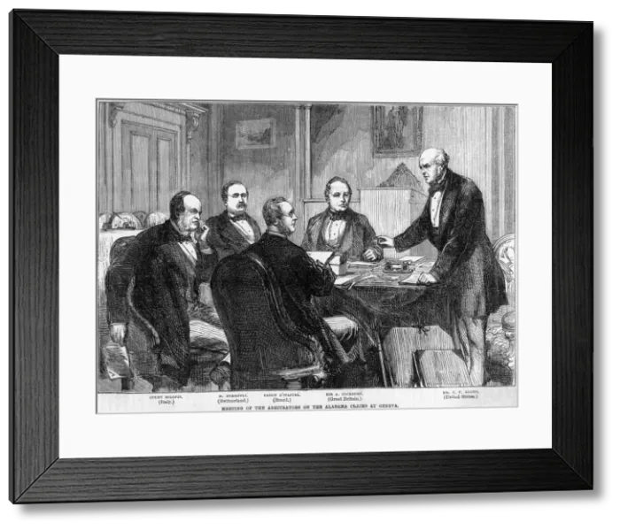 Framed Print : Meeting of the arbitrators on the Alabama Claims, Geneva, Switzerland, c1865-c1870 Framed Print : Meeting of the arbitrators on the Alabama Claims, Geneva, Switzerland, c1865-c1870