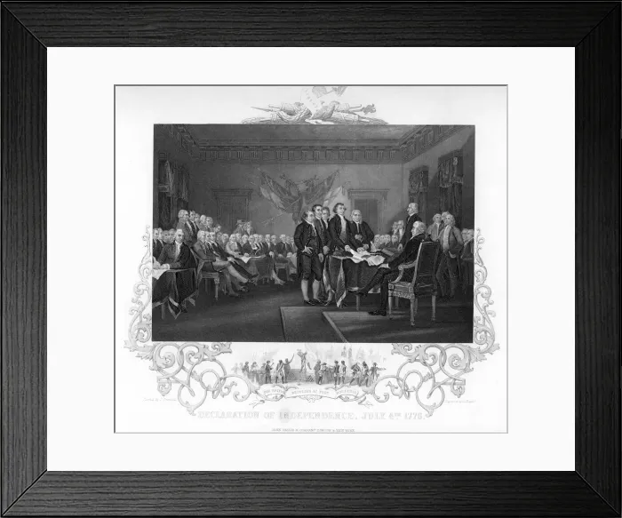 Framed Print : Declaration of Independence, 1776 (c1817-c1819). Artist: J Rogers Framed Print : Declaration of Independence, 1776 (c1817-c1819). Artist: J Rogers