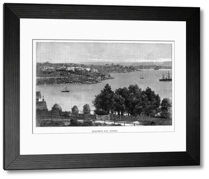 Framed Print : Elizabeth Bay, Sydney, 19th century. Artist: William Hatherell Framed Print : Elizabeth Bay, Sydney, 19th century. Artist: William Hatherell