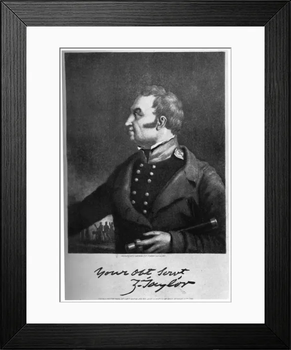 Framed Print : Zachary Taylor, American military leader and politician, c1846, (1908) Framed Print : Zachary Taylor, American military leader and politician, c1846, (1908)