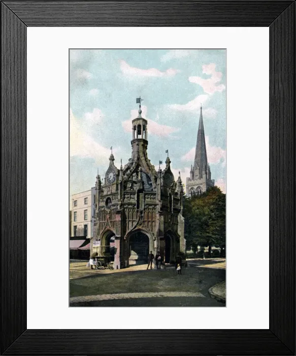 Framed Print : The Cross and Cathedral, Chichester, West Sussex, early 20th century Framed Print : The Cross and Cathedral, Chichester, West Sussex, early 20th century