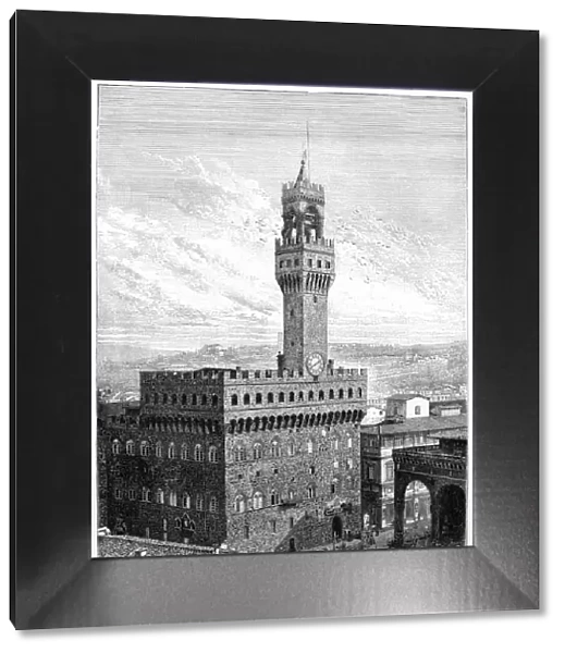The Piazza della Signoria, Palazzo Vecchio, Florence, Italy, 1882