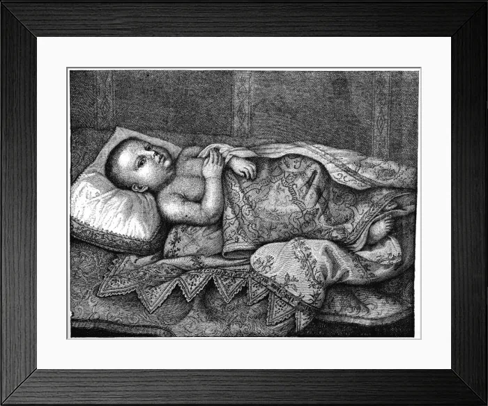 Framed Print : Leopoldo de Medici (1617-1675) in his cradle, 1882 Framed Print : Leopoldo de Medici (1617-1675) in his cradle, 1882