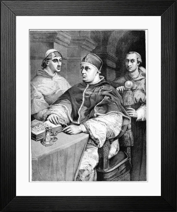 Framed Print : Pope Leo X, Giulio de Medici (the future Pope Clement VII) and Cardinal de Rossi, 1882 Framed Print : Pope Leo X, Giulio de Medici (the future Pope Clement VII) and Cardinal de Rossi, 1882