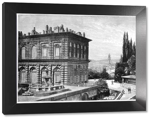 The facade of the Ammanati, Pitti Palace, Florence, Italy, 1882