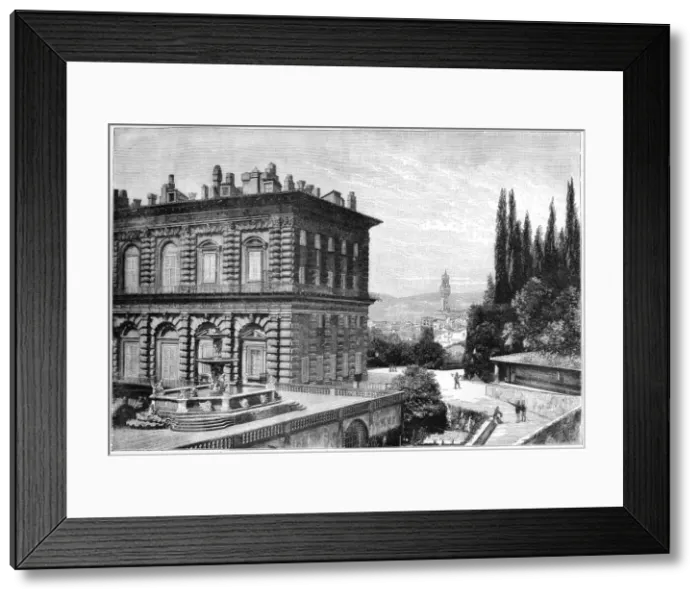Framed Print : The facade of the Ammanati, Pitti Palace, Florence, Italy, 1882