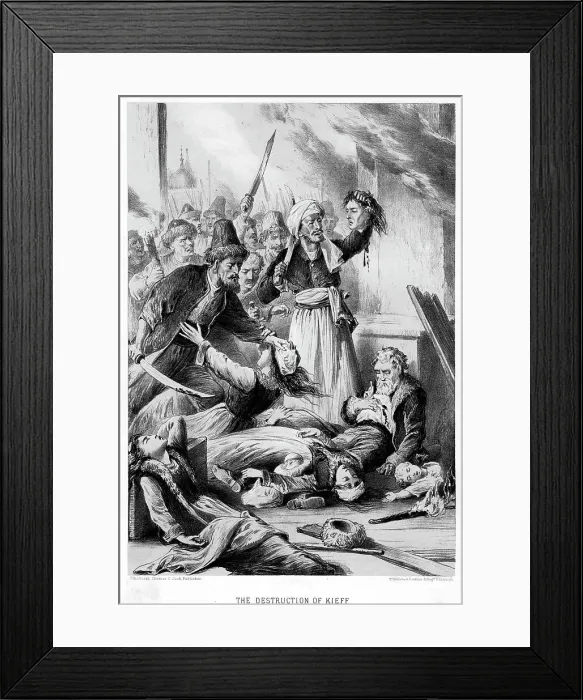 Framed Print : The Destruction of Kieff, c19th century Framed Print : The Destruction of Kieff, c19th century