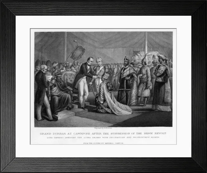 Framed Print : Grand Durbar at Cawnpore after the Suppression of the Sepoy Revolt, c19th century Framed Print : Grand Durbar at Cawnpore after the Suppression of the Sepoy Revolt, c19th century