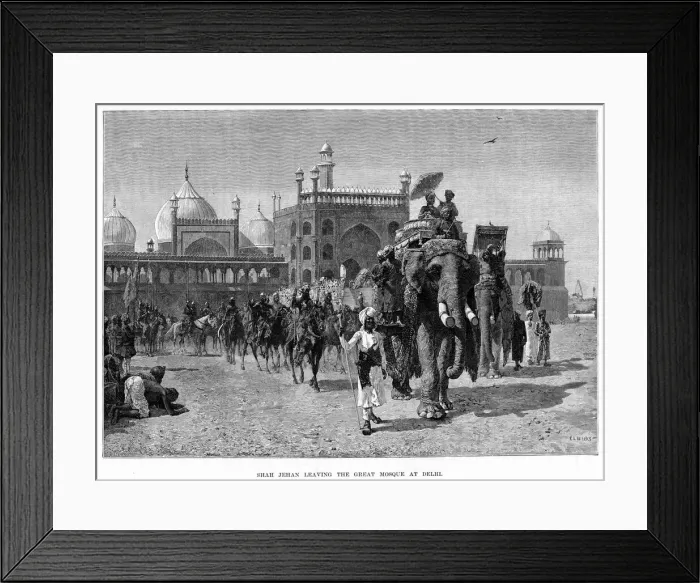 Framed Print : Shah Jehan leaving the Great Mosque at Delhi, c19th century. Artist: Edwin Lord Weeks Framed Print : Shah Jehan leaving the Great Mosque at Delhi, c19th century. Artist: Edwin Lord Weeks