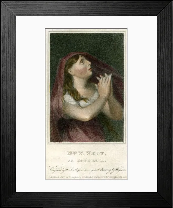 Framed Print : Mrs W West as Cordelia, 1820. Artist: Thomas Charles Wageman Framed Print : Mrs W West as Cordelia, 1820. Artist: Thomas Charles Wageman