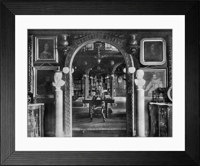 Framed Print : The library, Keir House, Bridge of Allan, Stirlingshire, Scotland, 1924-1926. Artist: Valentine & Sons Ltd Framed Print : The library, Keir House, Bridge of Allan, Stirlingshire, Scotland, 1924-1926. Artist: Valentine & Sons Ltd