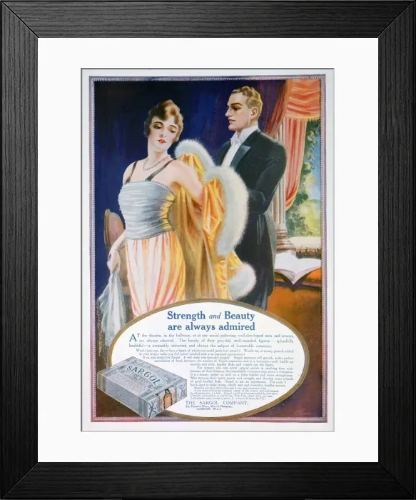 Framed Print : Advert for Sargol body shaping compound, 1921 Framed Print : Advert for Sargol body shaping compound, 1921