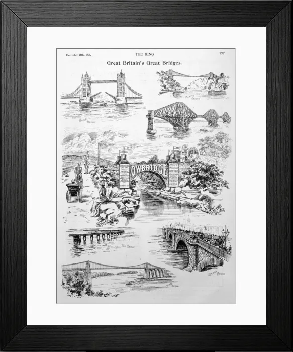 Framed Print : Great Britains Great Bridges, advert for Owbridge Lung Tonic, 1901 Framed Print : Great Britains Great Bridges, advert for Owbridge Lung Tonic, 1901