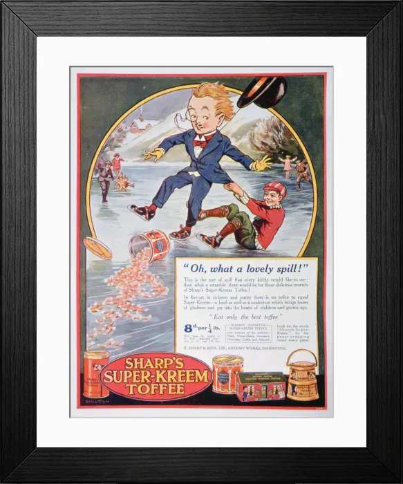 Framed Print : Advert for Sharps Super-Kreem Toffee, 1923 Framed Print : Advert for Sharps Super-Kreem Toffee, 1923