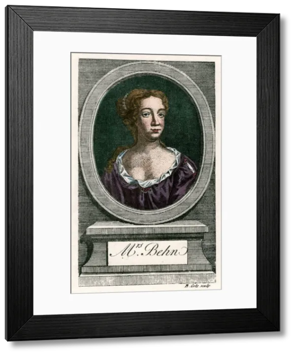 Framed Print : Aphra Behn (1640-1680), first professional woman writer in English literature. Artist: B Cole Framed Print : Aphra Behn (1640-1680), first professional woman writer in English literature. Artist: B Cole