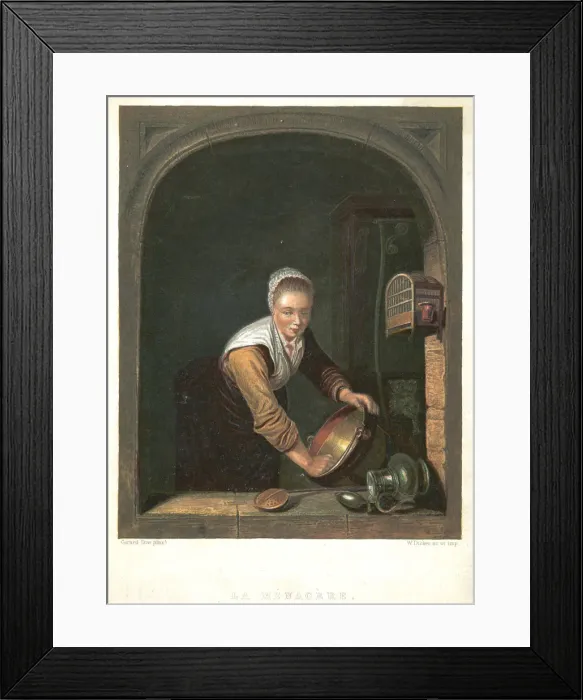 Framed Print : La Menagere, c1630-1670Artist: Gerrit Dou Framed Print : La Menagere, c1630-1670Artist: Gerrit Dou
