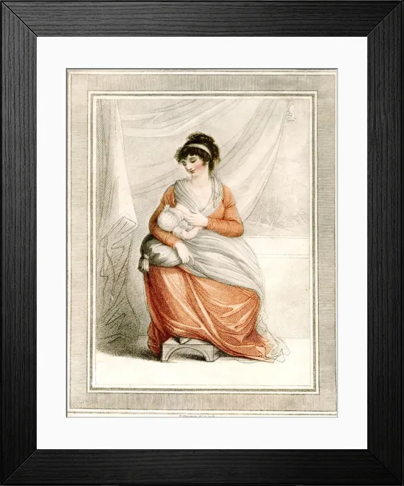 Framed Print : Woman breastfeeding, c1780-1820Artist: Thomas Cheesman Framed Print : Woman breastfeeding, c1780-1820Artist: Thomas Cheesman