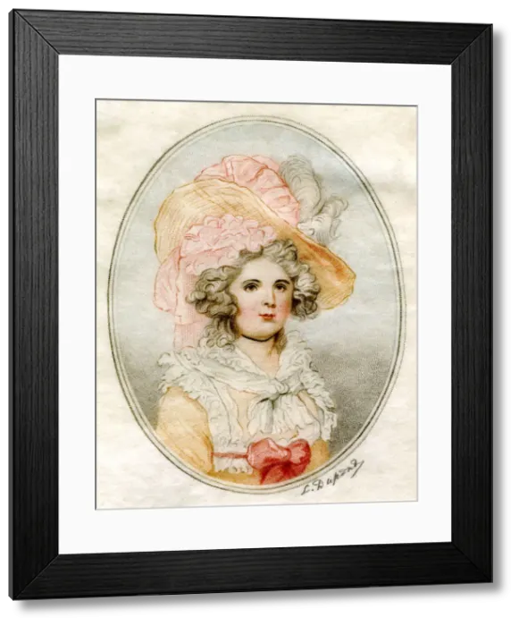 Framed Print : Portrait of a woman, 18th century. Artist: Louis Dupont Framed Print : Portrait of a woman, 18th century. Artist: Louis Dupont