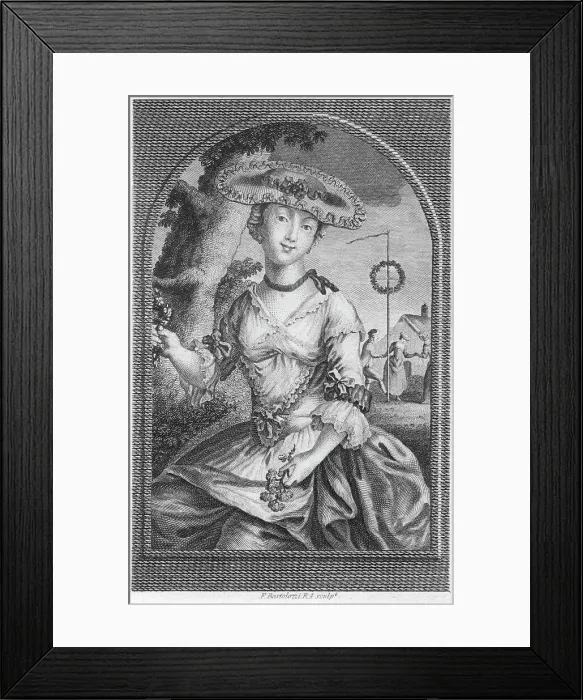 Framed Print : Young woman, c1740-1810. Artist: Francesco Bartolozzi Framed Print : Young woman, c1740-1810. Artist: Francesco Bartolozzi