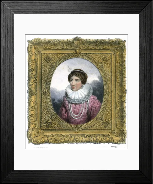 Framed Print : Woman in Elizabethan dress, c1819Artist: G Engelmann Framed Print : Woman in Elizabethan dress, c1819Artist: G Engelmann
