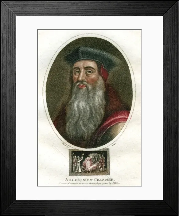 Framed Print : Archbishop Cranmer, (1816). Artist: J Chapman