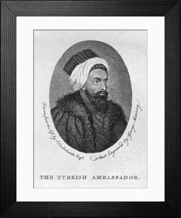 Framed Print : The Turkish Ambassador, 1794. Artist: George Murray Framed Print : The Turkish Ambassador, 1794. Artist: George Murray