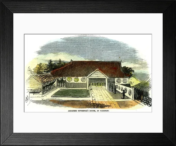 Framed Print : Japanese governors house, at Nagasaki, Japan, 1855