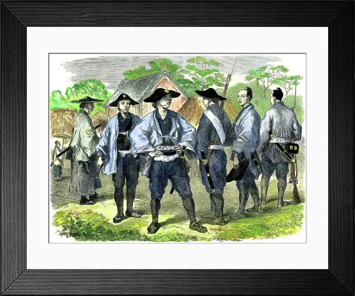 Framed Print : The new levy of Japanese infantry, 19th century Framed Print : The new levy of Japanese infantry, 19th century