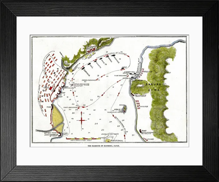Framed Print : The bombarment by the Royal Navy of the harbour of Kagoshima, Japan, 1863 Framed Print : The bombarment by the Royal Navy of the harbour of Kagoshima, Japan, 1863
