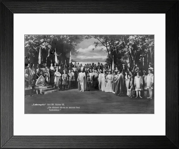Framed Print : Performance of Richard Wagners opera Lohengrin (act III, scene III), 1907. Artist: Schwalb Framed Print : Performance of Richard Wagners opera Lohengrin (act III, scene III), 1907. Artist: Schwalb