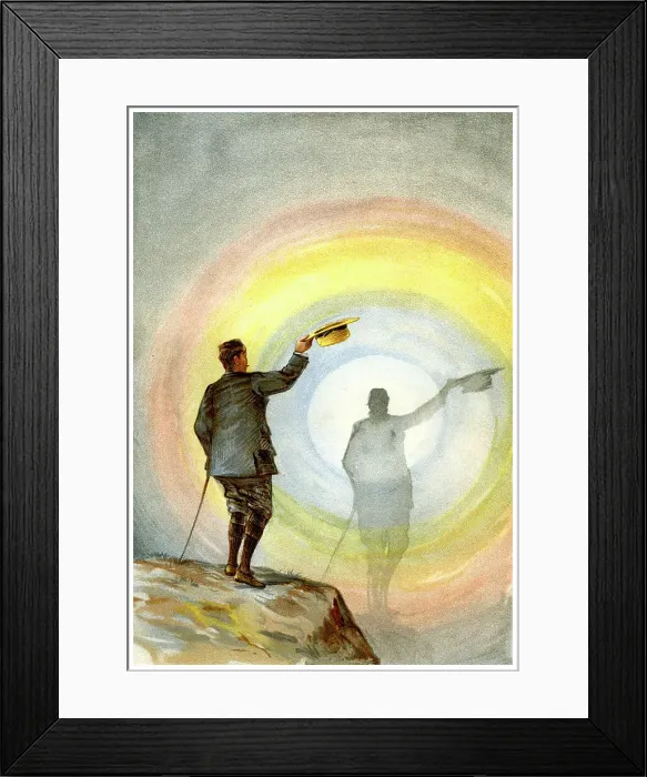 Framed Print : The spectre and circular rainbow, 1898. Artist: FA Brockhaus Framed Print : The spectre and circular rainbow, 1898. Artist: FA Brockhaus