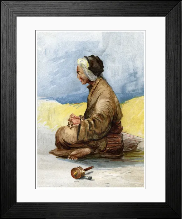 Framed Print : A Tibetan fortune teller, 1898 Framed Print : A Tibetan fortune teller, 1898