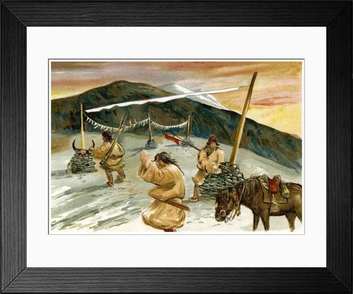 Framed Print : Flying prayers on the Maium Pass, 1898 Framed Print : Flying prayers on the Maium Pass, 1898