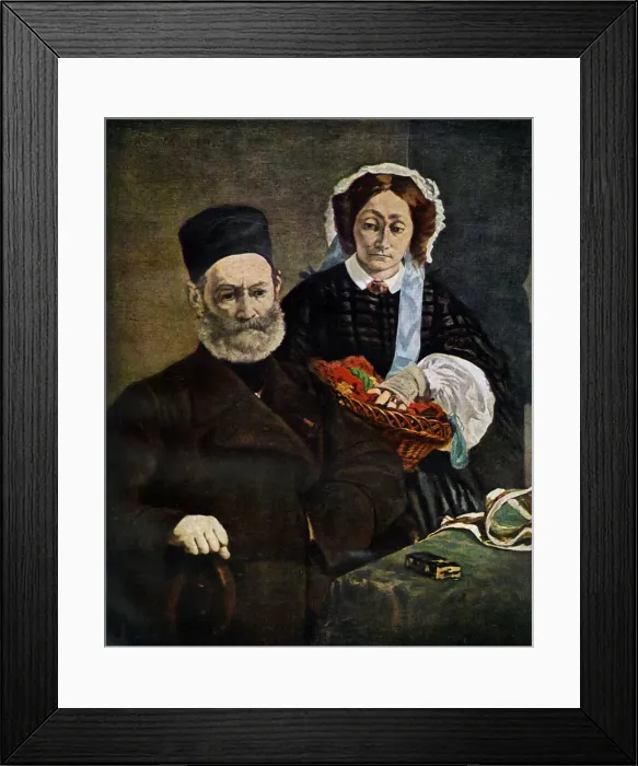 Framed Print : Portrait of Monsieur and Madame Auguste Manet, 1860 (1938). Artist: Edouard Manet Framed Print : Portrait of Monsieur and Madame Auguste Manet, 1860 (1938). Artist: Edouard Manet