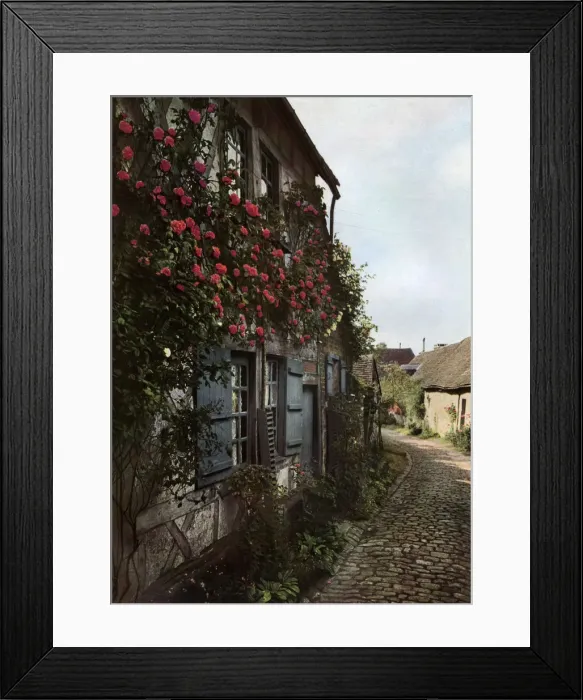 Framed Print : A cobbled street in Gerberoy, France, 1938 Framed Print : A cobbled street in Gerberoy, France, 1938