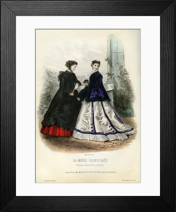 Framed Print : French fashions of the 19th century, 1866 (1938) Framed Print : French fashions of the 19th century, 1866 (1938)