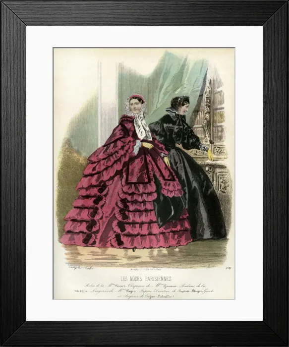 Framed Print : Parisian fashions of the 19th century, 1857 (1938) Framed Print : Parisian fashions of the 19th century, 1857 (1938)