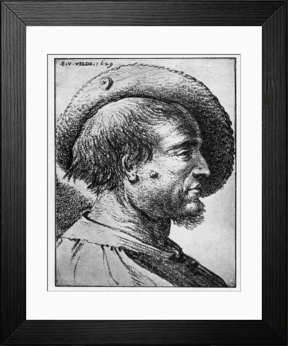 Framed Print : Study of a male head, 17th century. Artist: Esaias van de Velde Framed Print : Study of a male head, 17th century. Artist: Esaias van de Velde