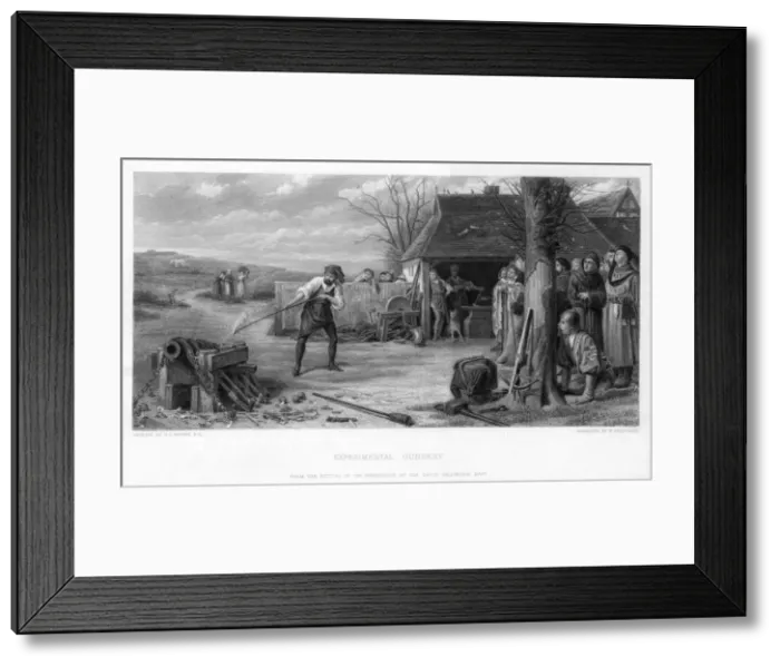 Framed Print : Experimental Gunnery, 19th century. Artist: William Greatbach Framed Print : Experimental Gunnery, 19th century. Artist: William Greatbach