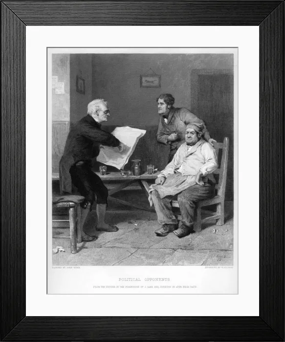 Framed Print : Political Opponents, c19th century. Artist: W Ridgeway Framed Print : Political Opponents, c19th century. Artist: W Ridgeway