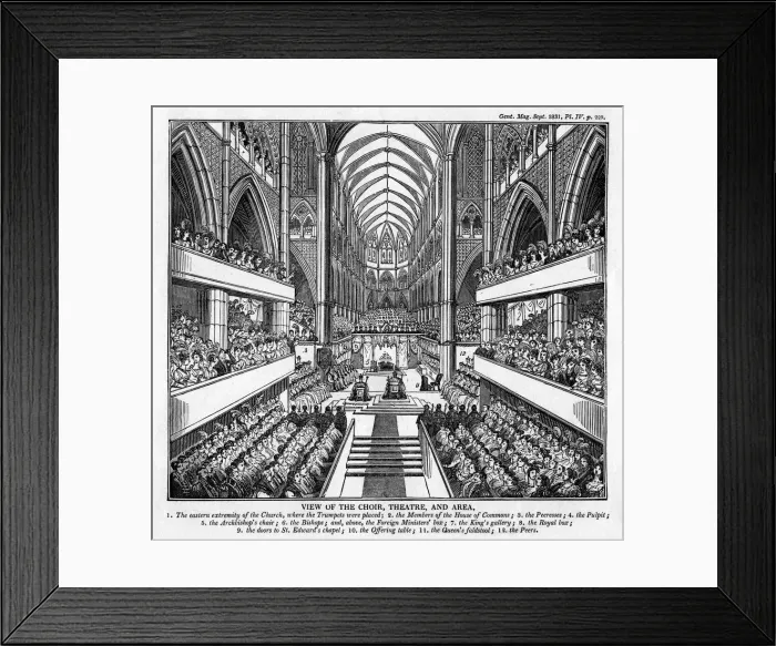 Framed Print : Coronation of King William IV and Queen Adelaide, Westminster Abbey, London, 1831 Framed Print : Coronation of King William IV and Queen Adelaide, Westminster Abbey, London, 1831