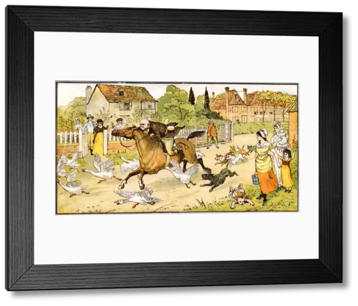 Framed Print : John Gilpin riding to Edmonton, 1878. Artist: Randolph Caldecott Framed Print : John Gilpin riding to Edmonton, 1878. Artist: Randolph Caldecott