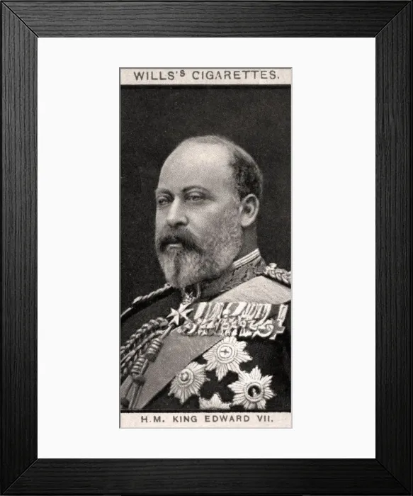 Framed Print : H. M King Edward VII, 1908. Artist: WD & HO Wills Framed Print : H. M King Edward VII, 1908. Artist: WD & HO Wills