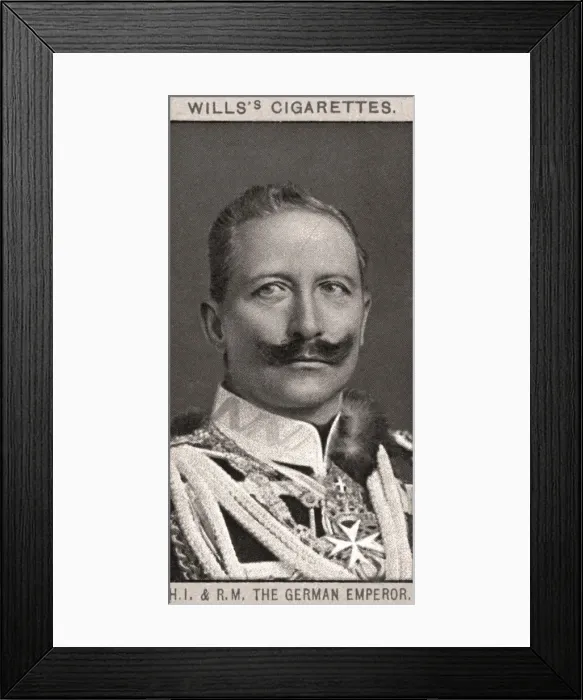 Framed Print : H. I & R. M, The German Emperor, 1908. Artist: WD & HO Wills Framed Print : H. I & R. M, The German Emperor, 1908. Artist: WD & HO Wills