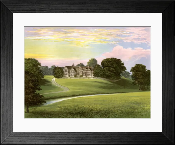 Framed Print : Bramall Hall, Cheshire, home of the Davenport family, c1880 Framed Print : Bramall Hall, Cheshire, home of the Davenport family, c1880