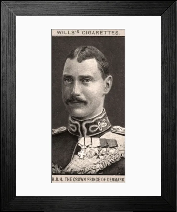 Framed Print : H. R. H. The Crown Prince of Denmark, 1908. Artist: WD & HO Wills Framed Print : H. R. H. The Crown Prince of Denmark, 1908. Artist: WD & HO Wills