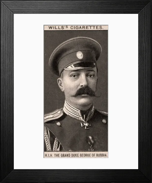 Framed Print : H. I. H The Grand Duke George of Russia, 1908. Artist: WD & HO Wills Framed Print : H. I. H The Grand Duke George of Russia, 1908. Artist: WD & HO Wills