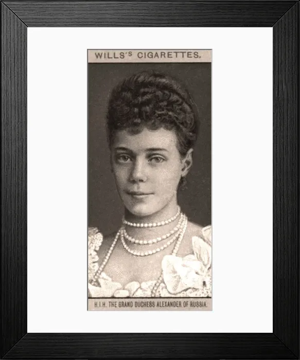 Framed Print : H. I. H The Grand Duchess Alexander of Russia, 1908. Artist: WD & HO Wills Framed Print : H. I. H The Grand Duchess Alexander of Russia, 1908. Artist: WD & HO Wills